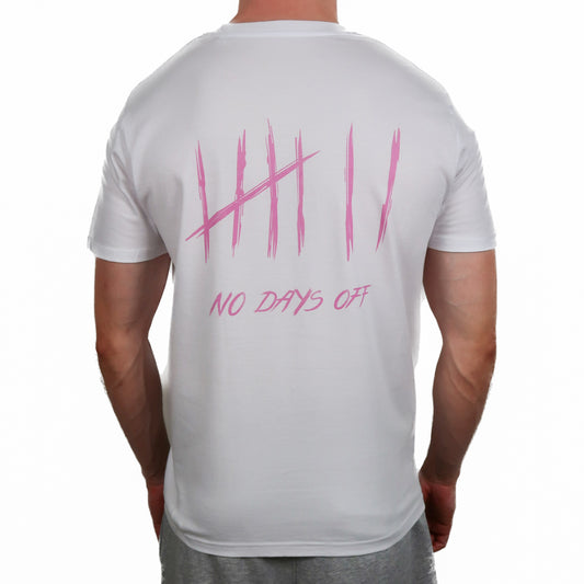 NoDaysOff Slim Fit T-Shirt - Pink on White