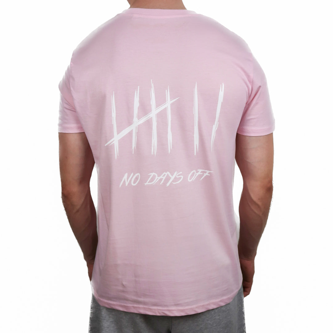 NoDaysOff Slim Fit T-Shirt - White on Pink