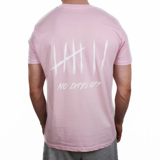 NoDaysOff Slim Fit T-Shirt - White on Pink