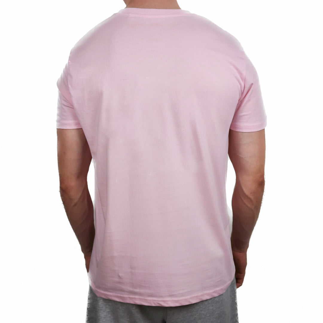 Essential Slim Fit T-Shirt - White on Pink