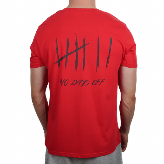 NoDaysOff Slim Fit T-Shirt - Black on Red